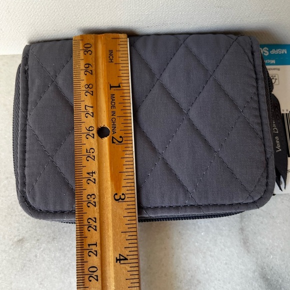 Vera Bradley RFID Small Zip-Around Wallet in Carbon Gray - Picture 7 of 8